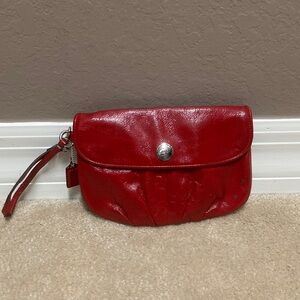 Coach Red Leather Wristlet